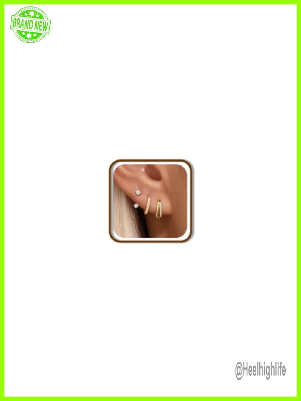 3 Pairs 14K Gold Hoop Earrings Set for Women Dainty Stud Stackable